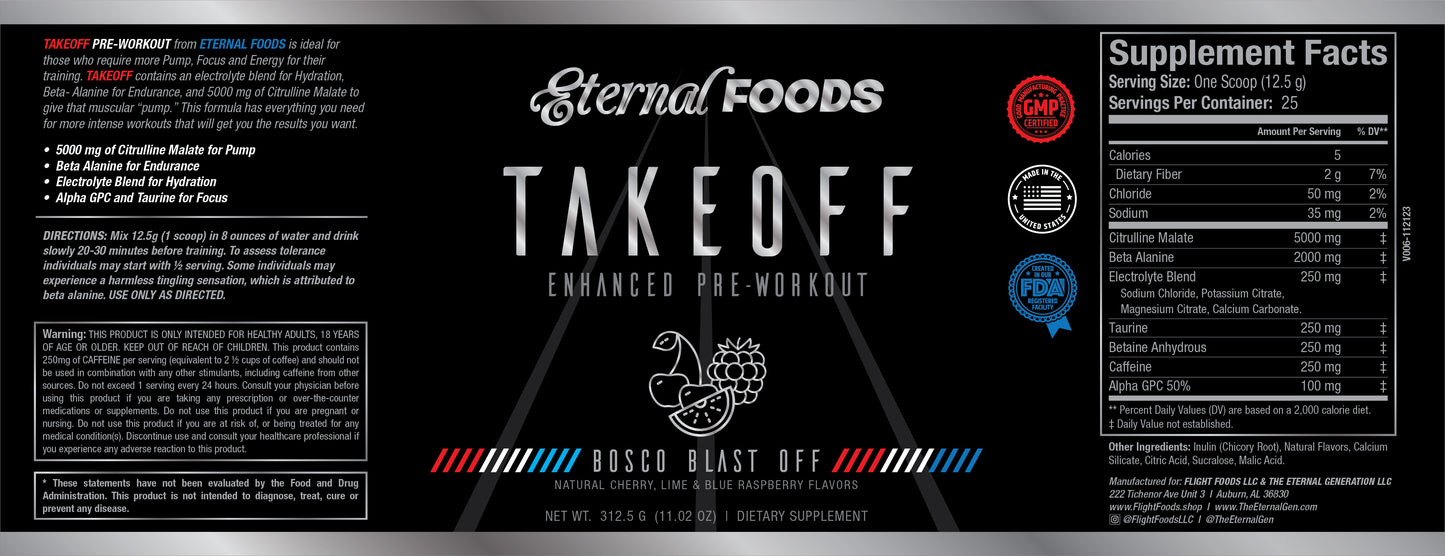 Eternal Foods Bosco Blast Label